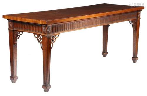 A George III mahogany side table, the rectangular …