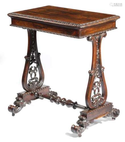 Λ A William IV rosewood occasional table, the rect…
