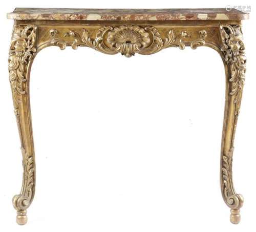 A pair of 19th century giltwood and gesso console …
