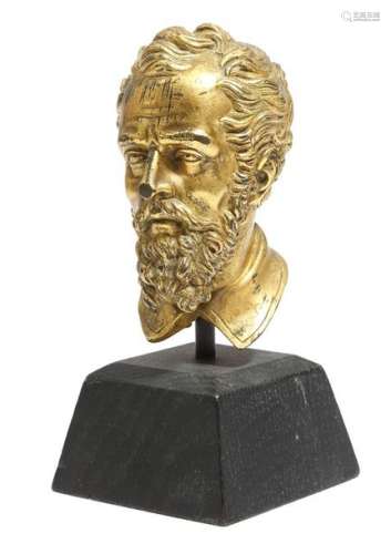 A gilt bronze bust of a bearded gentleman, possibl…