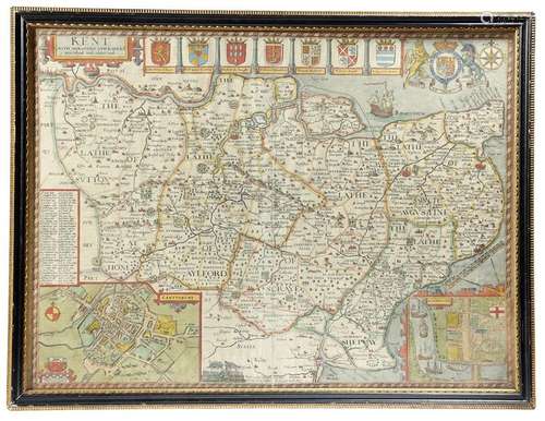 John Speed (1552 1629). 'KENT WITH HER CITIES AND …