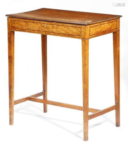 Λ A George III satinwood side table, inlaid with e…