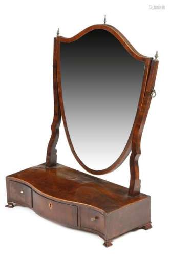 A George III mahogany dressing table mirror, with …