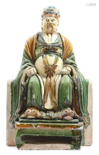 A Chinese pottery tile maker's figure of the immor…