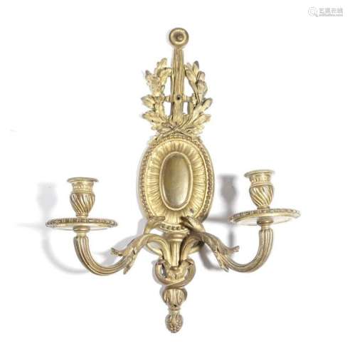 A French ormolu wall light in Louis XVI style, the…