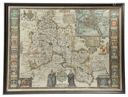 John Speed (1552 1629). 'OXFORDSHIRE', a hand colo…