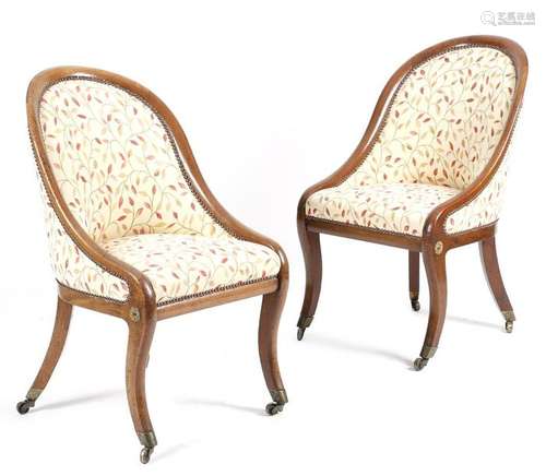 A pair of William IV mahogany and gilt metal mount…