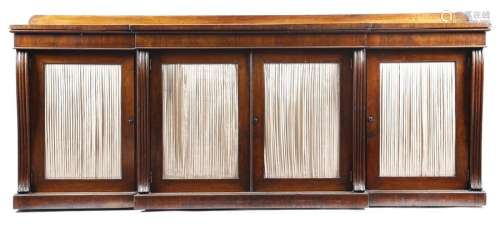 Λ A Regency rosewood breakfront side cabinet, the …