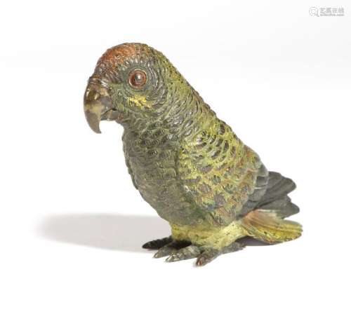 An Austrian cold painted bronze model of a parrot,…