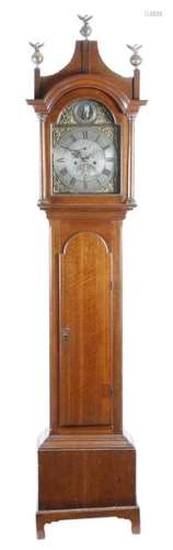 A George III oak longcase clock with automaton by …