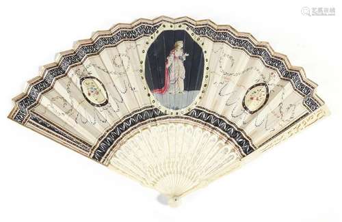 Λ A late 18th century Italian painted paper and iv…