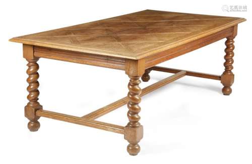 A late Victorian oak refectory style dining table …