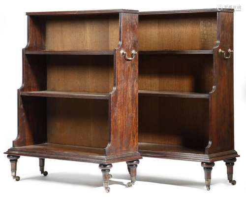 Two similar mahogany open waterfall bookcases in R…