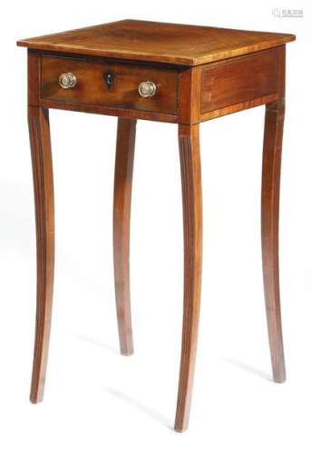 A Regency mahogany lamp table, inlaid with ebonise…