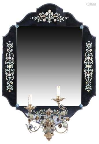 An Italian Venetian Murano glass girandole mirror,…