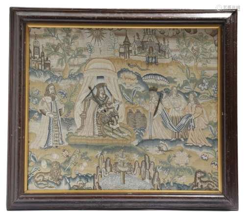 A Charles II needlework picture, probably canvas w…