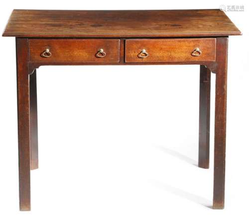 A George III mahogany chamber table, the rectangul…