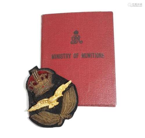 A Ministry of Munitions Identification Card belong…