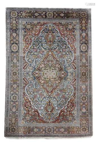 A fine Kashan rug, worked with kurk wool, Central …