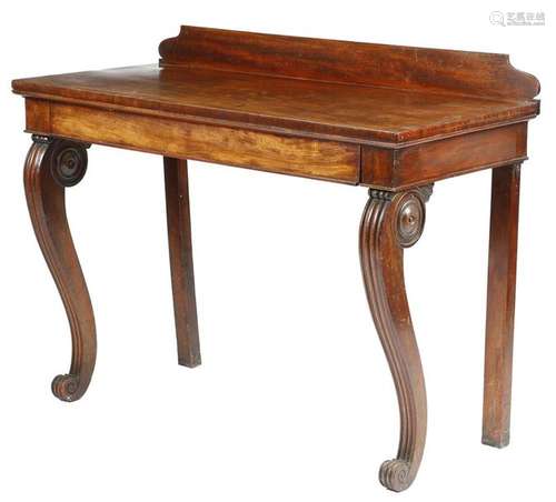 A George IV mahogany hall table, with a raised bac…