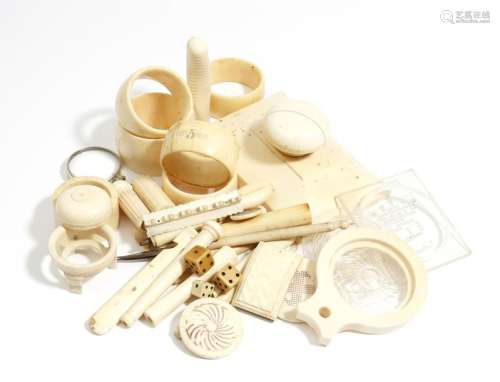 Λ A large collection of ivory objects, the majorit…