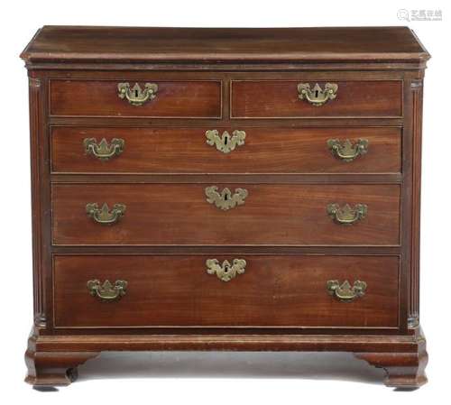 A George III Lancashire mahogany chest, the rectan…