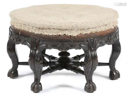 An 18th century style Dutch oak burgomaster stool,…