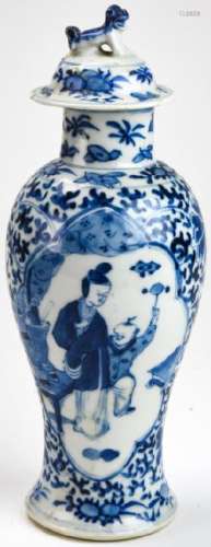 Antique Chinese Blue & White Porcelain Ginger Jar