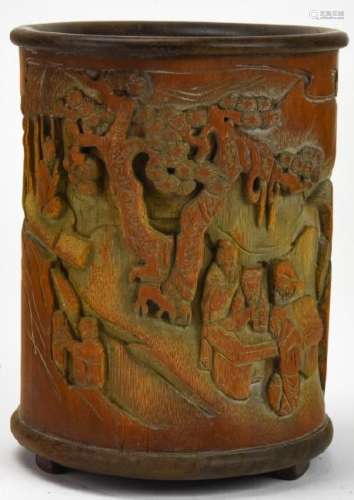 Chinese Hand Carved Bamboo Brush Holder