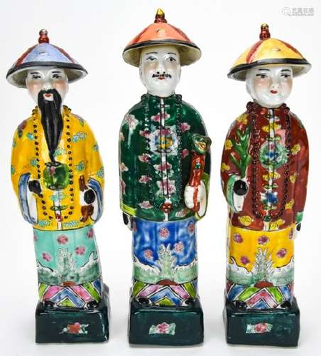 3 Chinese Porcelain Figural Statues of Wise Men