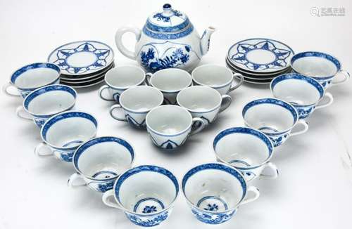 Chinese Blue & White Porcelain Tea Set