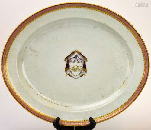 Chinese Export Armorial Motif Porcelain Platter