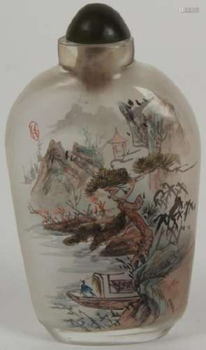 Chinese Reverse Painted on Glass Snuff Bottle