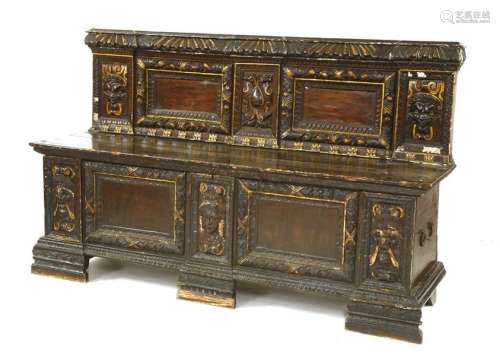 An Italian carved and gilded box seat , 19th centu…