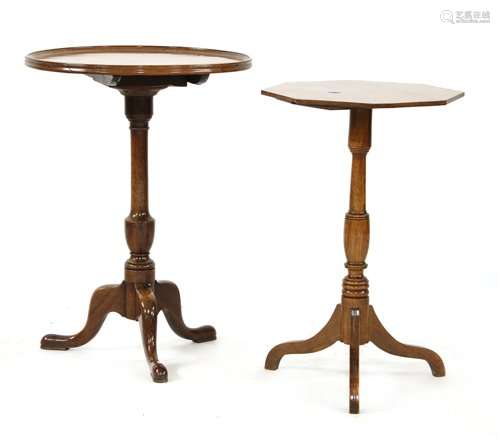 A George III mahogany tripod table, with a single …