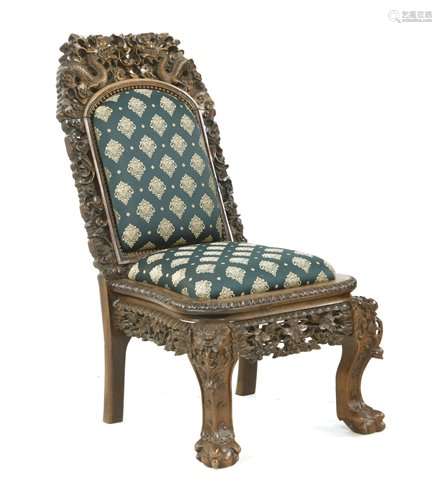 A Chinese rosewood low chair, 19th century, the pr…