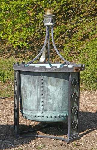 A copper and iron fountain, 20th century, formed f…