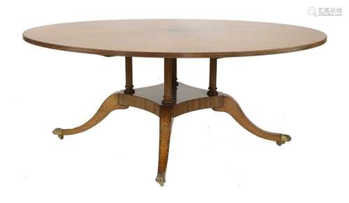 A Regency style rosewood circular dining table, mi…