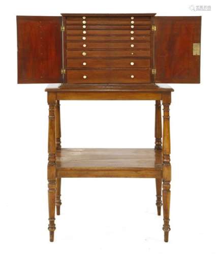 A mahogany collector's cabinet, 19th century, havi…