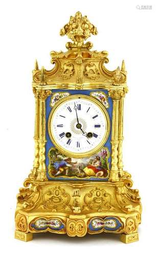 A French ormolu mantel clock, late 19th century, t…