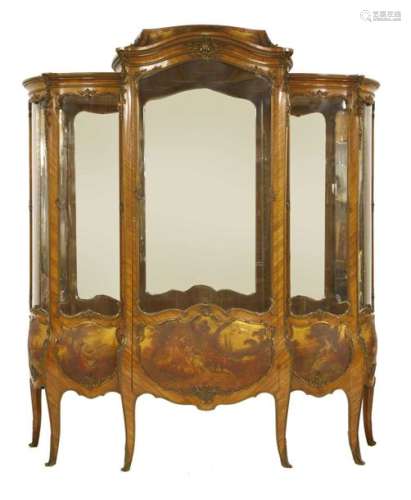 A French kingwood and gilt bronze mounted vitrine,…