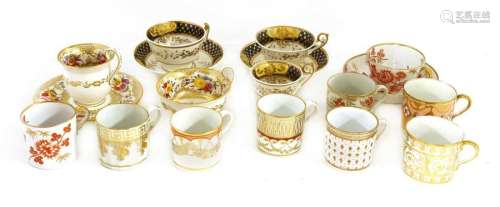 Eight coffee cans, a Spode trio, c.1810, and two f…