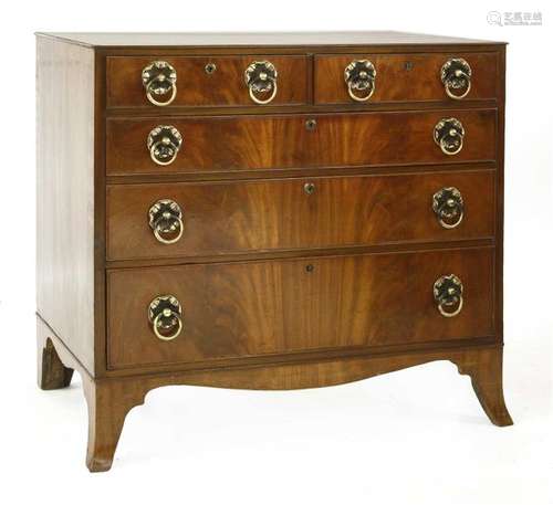 A George III and later flame mahogany chest of dra…