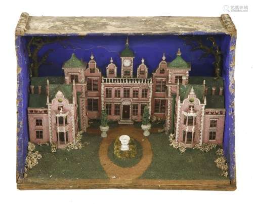 A folk art wooden model of Aston Hall, Birmingham,…