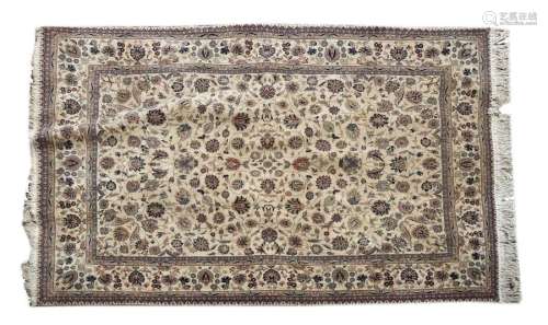 A Nain style Persian cream ground rug, 20th centur…