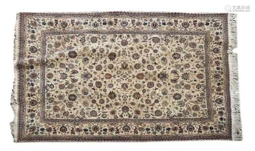 A Nain style Persian cream ground rug, 20th centur…