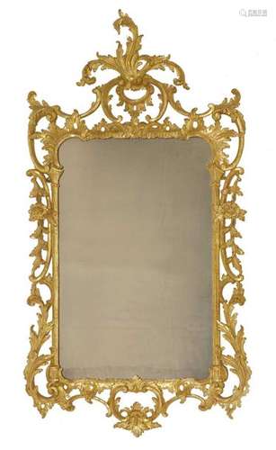 A Chippendale style gilt framed wall mirror, 20th …