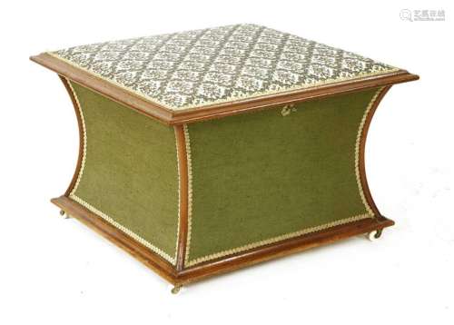 A mahogany and upholstered ottoman, 19th century, …
