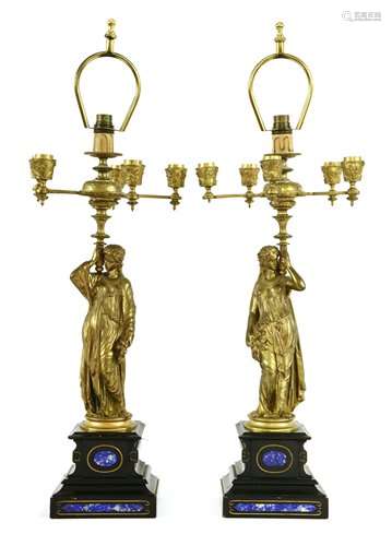 A pair of gilt bronze figural candelabra, late 19t…