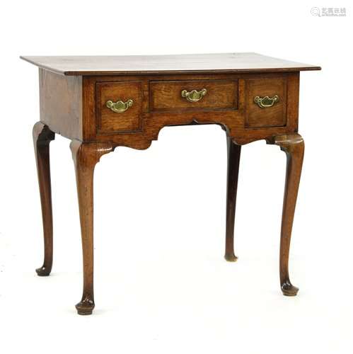 An oak and crossbanded lowboy, 18th century , prob…